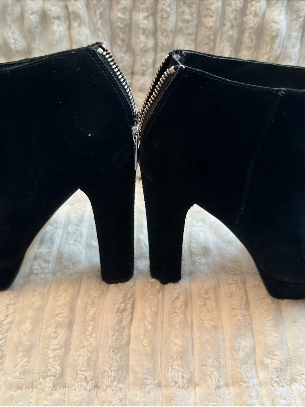 Michael Kors Black Suede Platform Ankle Booties